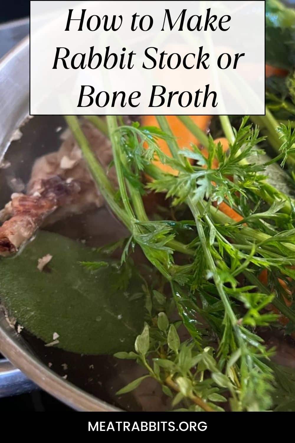 How to Make Rabbit Stock or Bone Broth pinterest image.