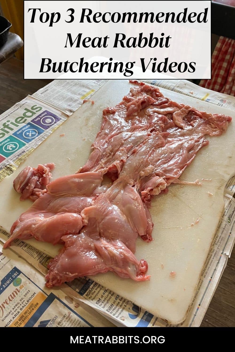 Top 3 Recommended Meat Rabbit Butchering Videos pinterest image.
