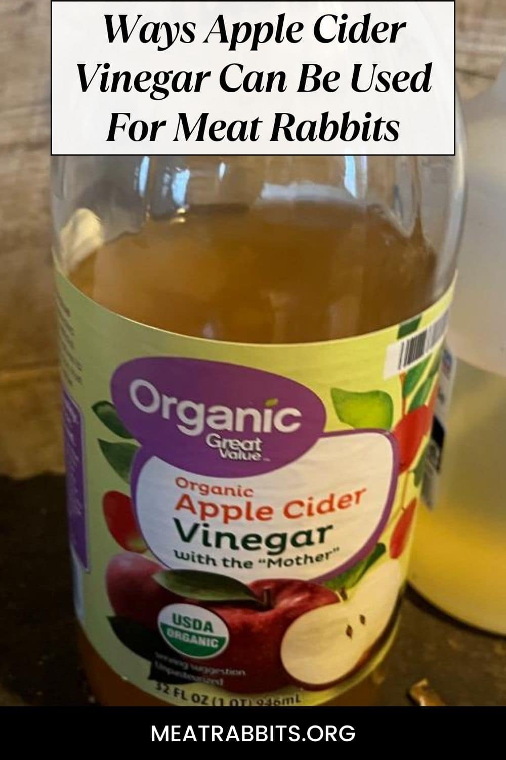 Ways Apple Cider Vinegar Can Be Used For Meat Rabbits pinterest image.