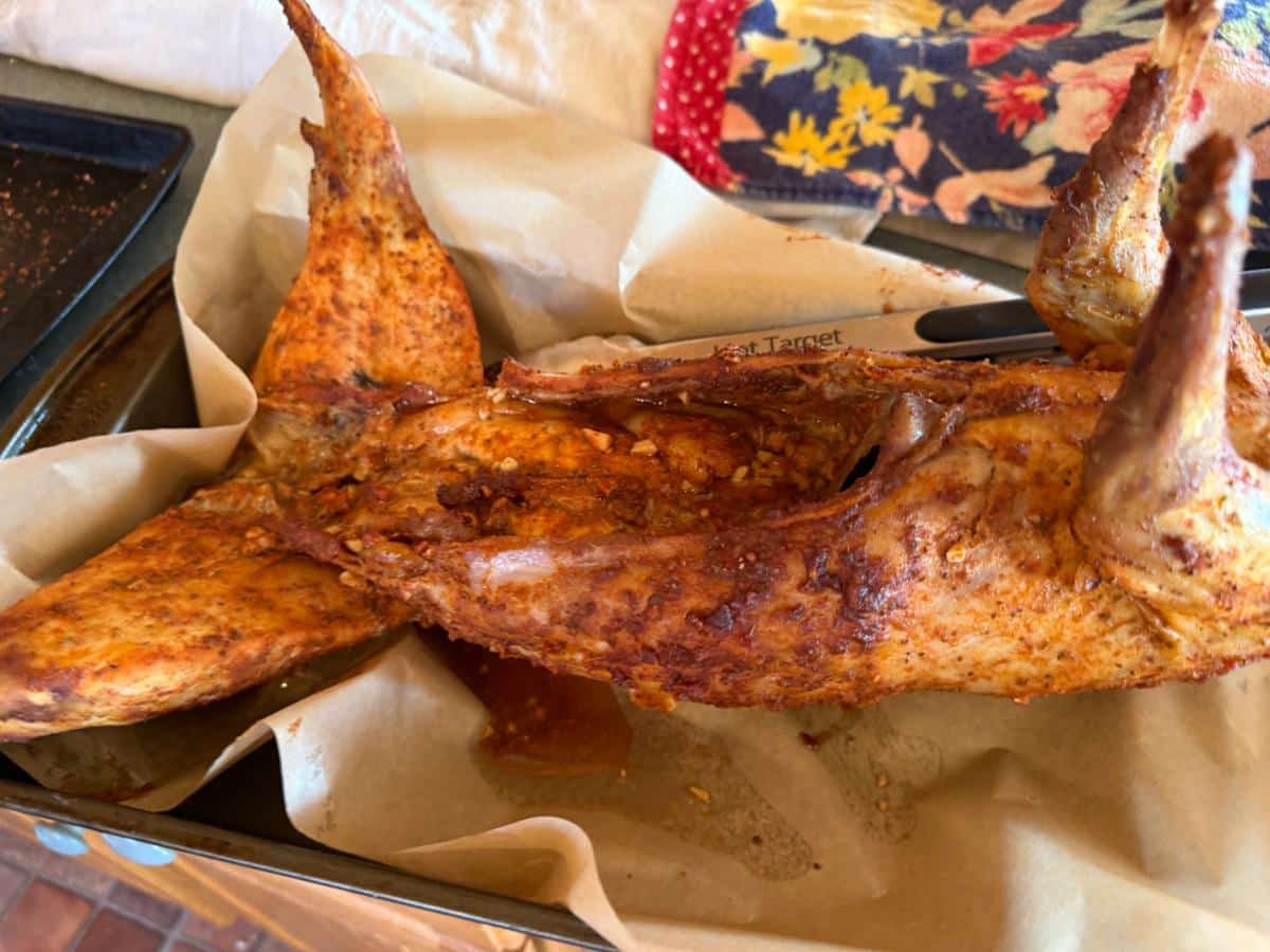 Dry rubbed smoked whole rabbit
