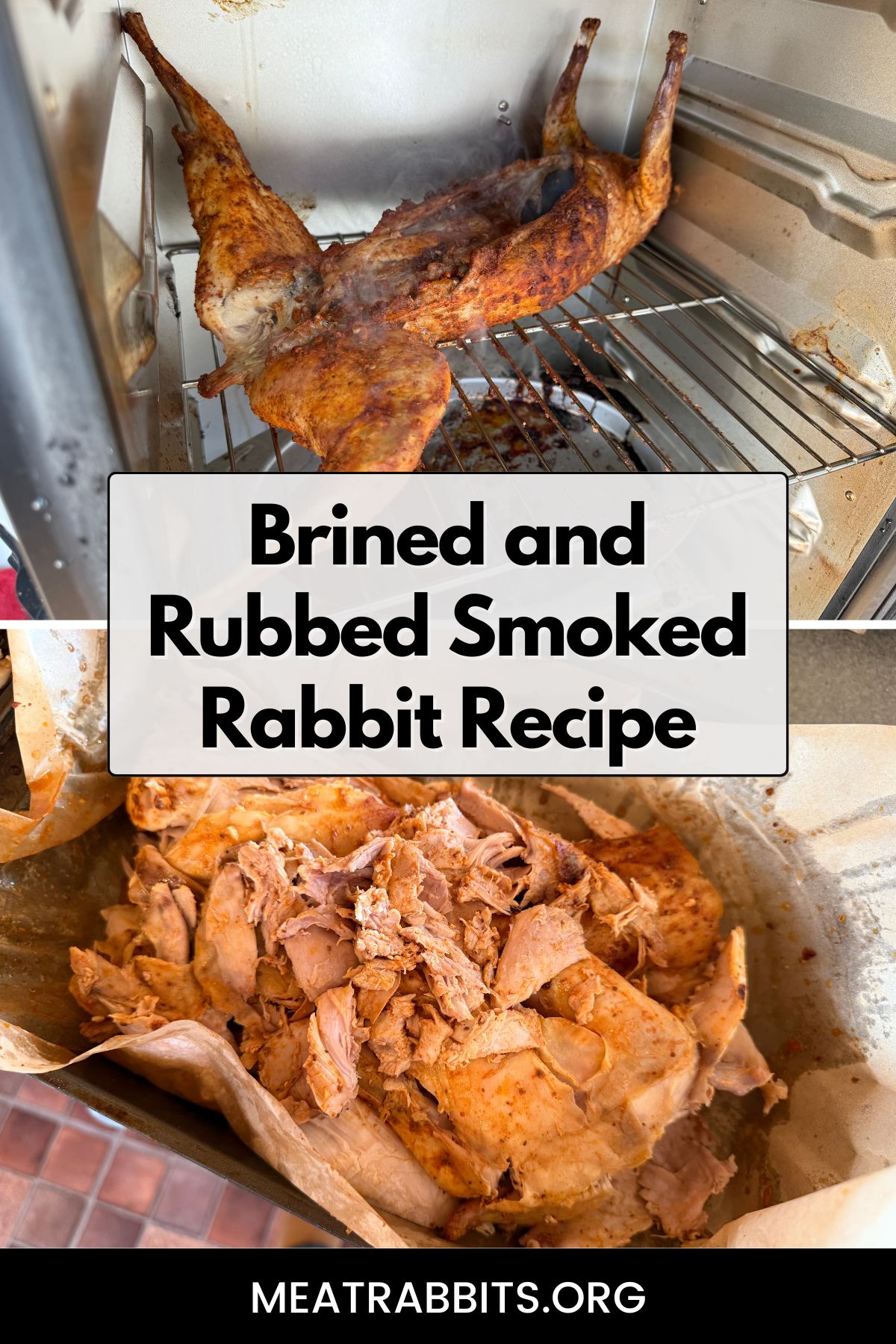 Brined and Rubbed Smoked Rabbit Recipe pinterest image