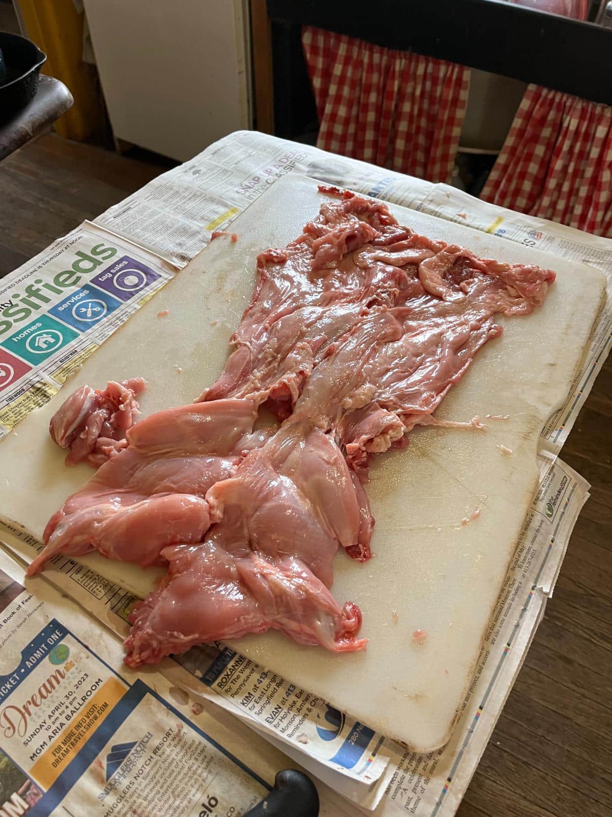 Deboned whole rabbit meat