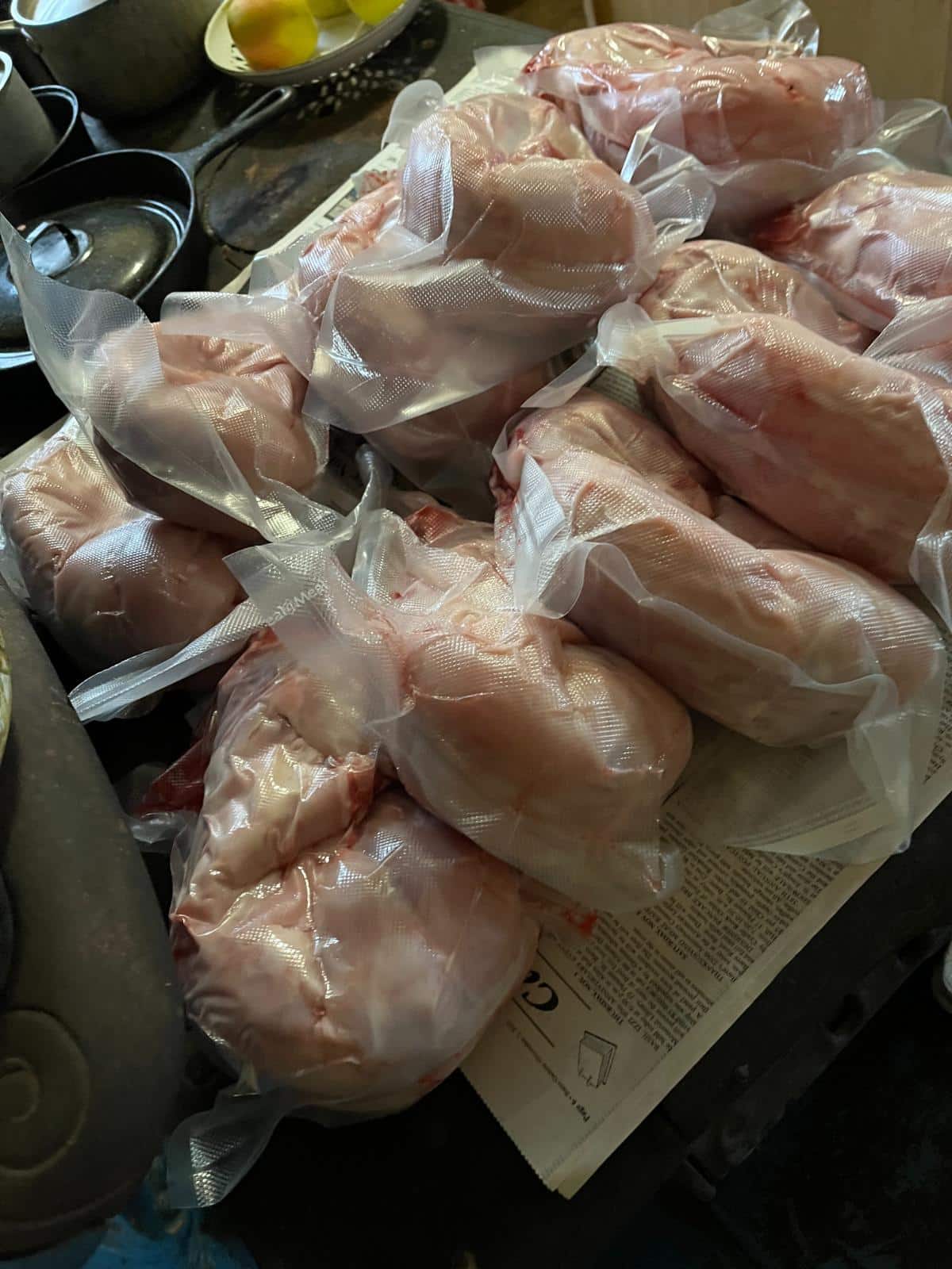 Packaged whole rabbit