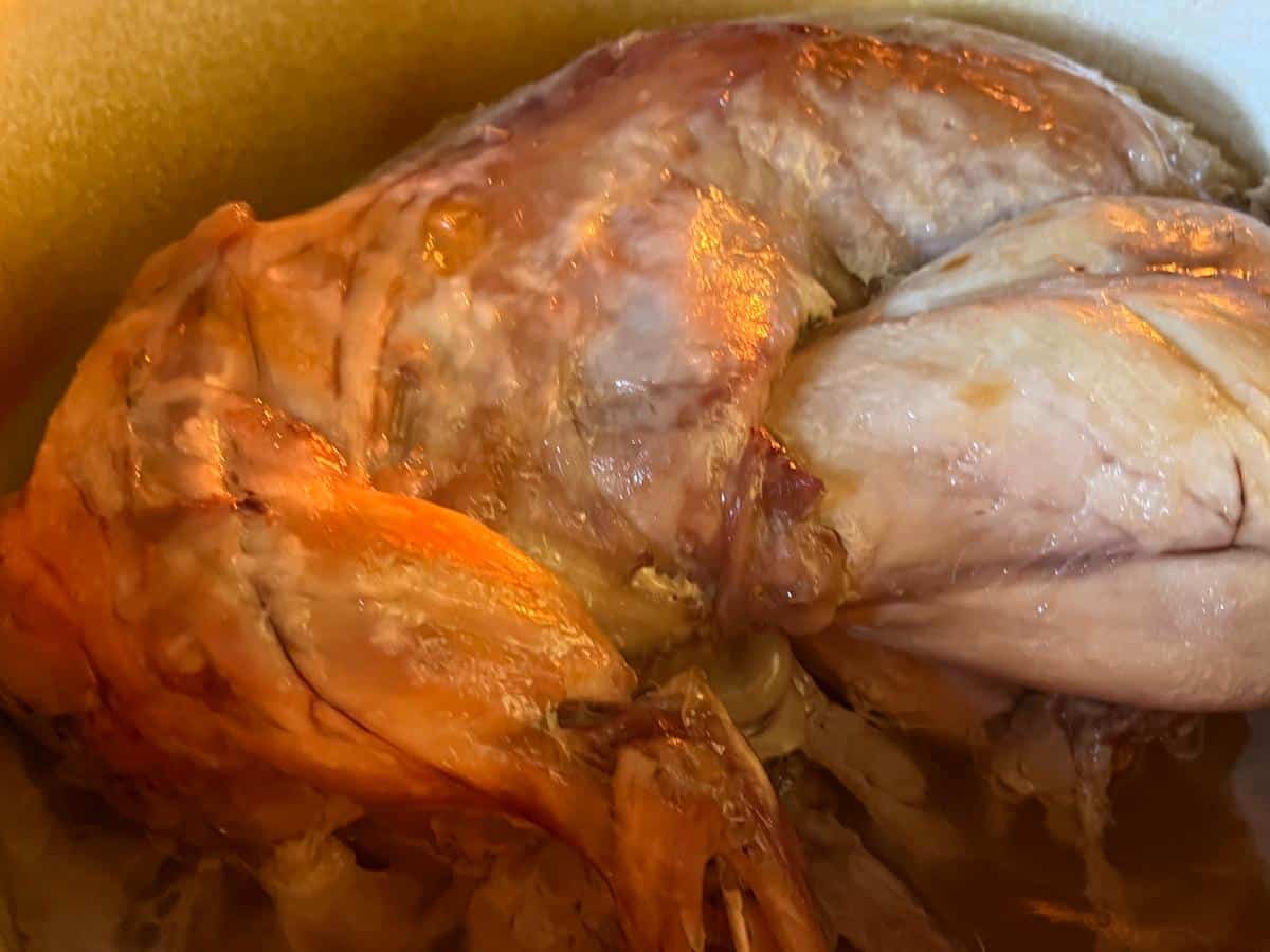 Roasting whole rabbit in a Dutch oven