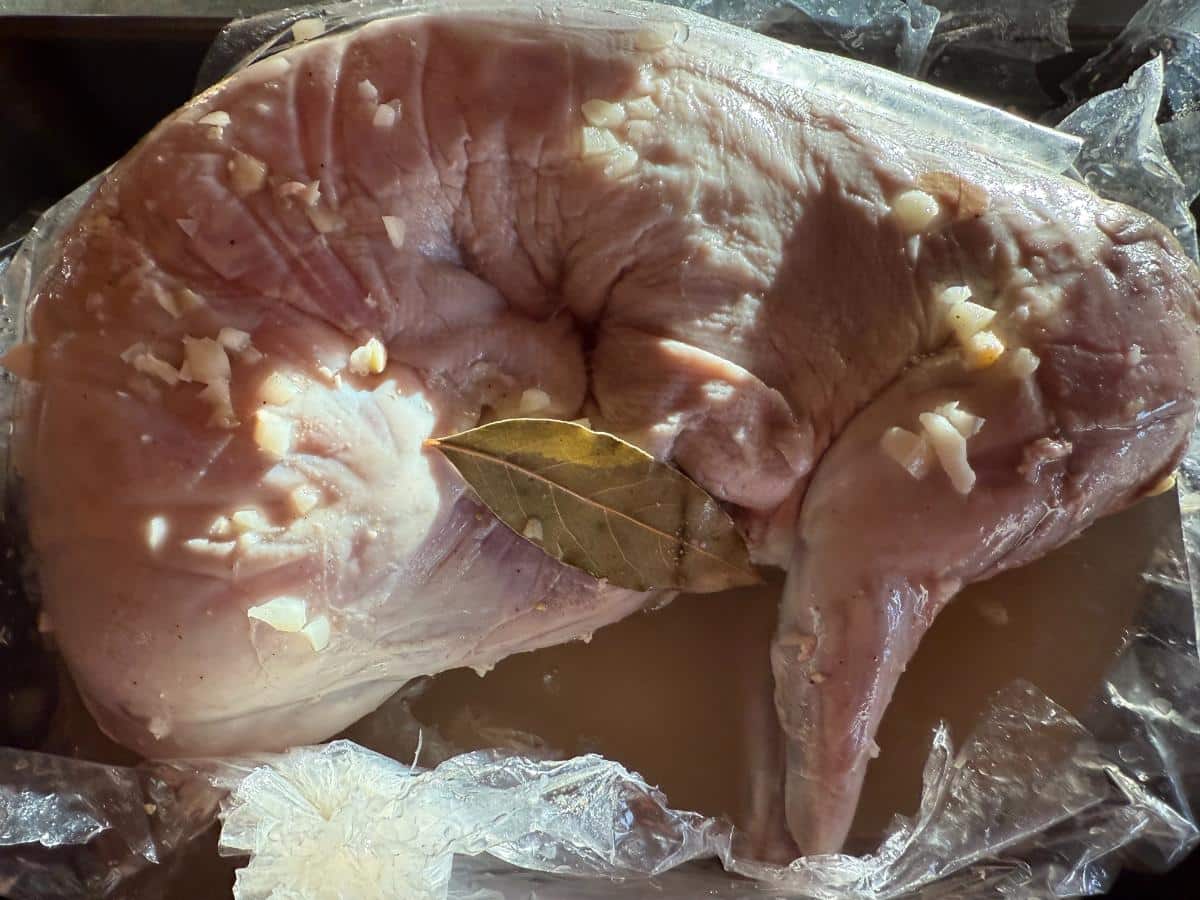 brining rabbit in a bag