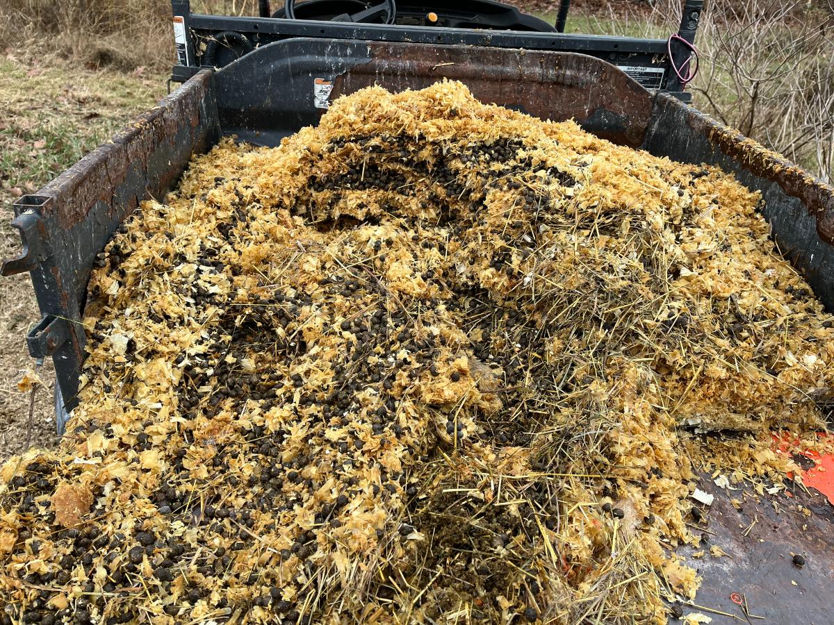Load of rabbit waste from cleaning day